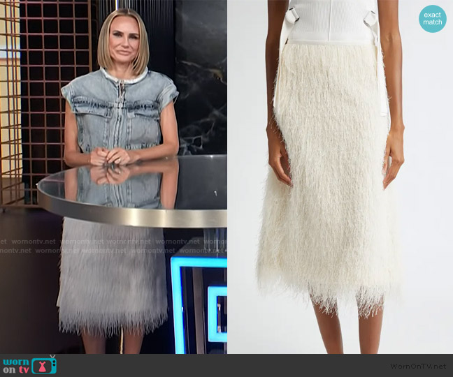 3.1 Phillip Lim Fringe Slip Skirt worn by Keltie Knight on E! News