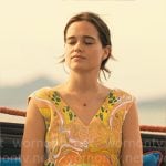 Piper’s printed romper on The White Lotus