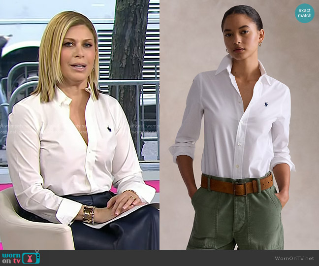 Polo Ralph Lauren Stretch Slim Fit Cotton Shirt worn by Jill Martin on Today