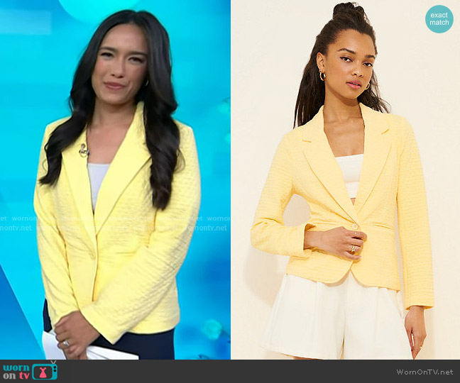 Porridge Kiera Knit Blazer worn by Emilie Ikeda on Today