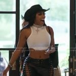 Porsha’s leather lace-up pants on The Real Housewives of Atlanta
