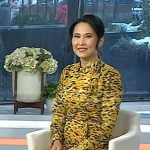 Vicky Nguyen’s yellow printed ruffle dress on Today
