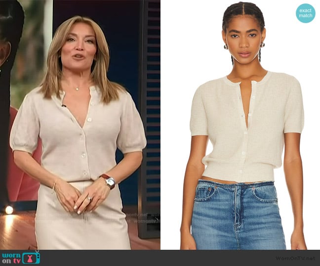 Rag and Bone Dina Cardigan worn by Kit Hoover on Access Hollywood
