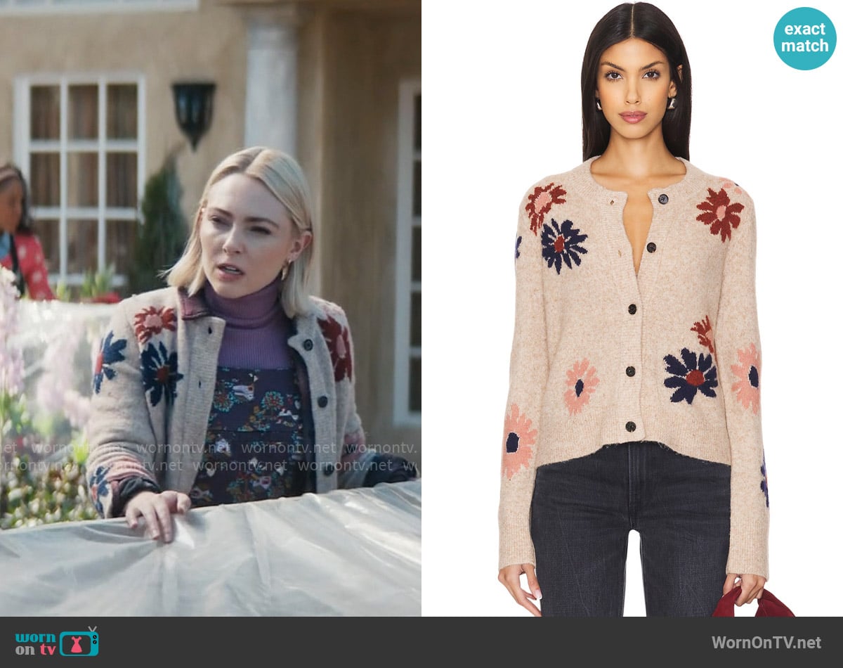 Rails Millie Cardigan in Mauve Meadow worn by Alice (AnnaSophia Robb) on Grosse Pointe Garden Society