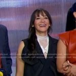 Rashida Jones’ black ruffle blazer dress on Good Morning America
