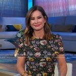 Rebecca’s black floral midi dress on Good Morning America