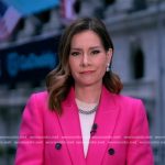 Rebecca’s pink double breasted coat on Good Morning America