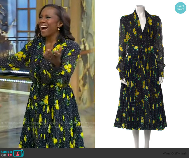 Richard Quinn Floral Print Dress worn by Deborah Roberts on Tamron Hall Show