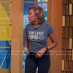 Robin’s grey print tee on Good Morning America