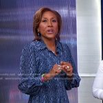 Robin’s blue snake print shirtdress on Good Morning America