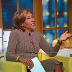 Robin’s brown cable knit sweater dress on Good Morning America