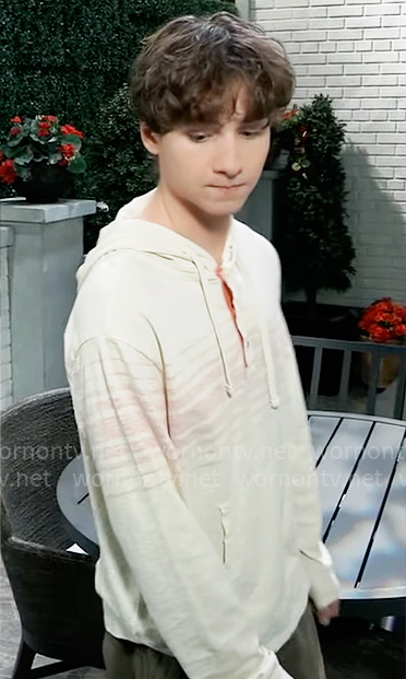 Rocco’s striped hoodie on General Hospital
