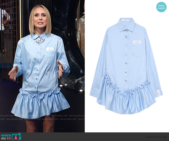 Rokh Ruffled Shirt worn by Keltie Knight on E! News