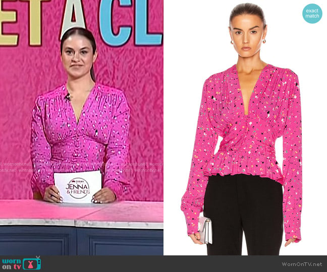 Rotate Tracy Top in Paint Splash Print worn by Donna Farizan on Today