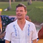 Ryan Seacrest’s white embroidered shirt on American Idol