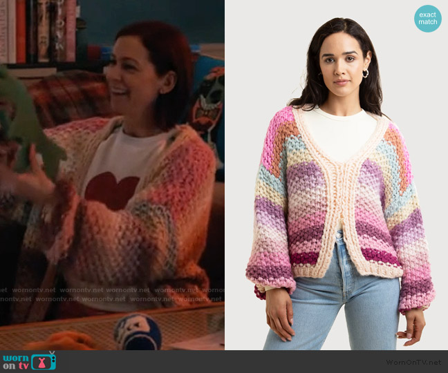 Saachi Reversible Rainbow Pullover Sweater worn by Elsbeth Tascioni (Carrie Preston) on Elsbeth