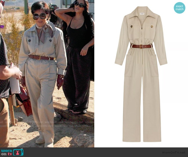 Saint Laurent Jumpsuit in Cotton Twill worn by Kris Jenner (Kris Jenner) on The Kardashians