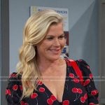 Sami’s black cherry print dress on Days of our Lives