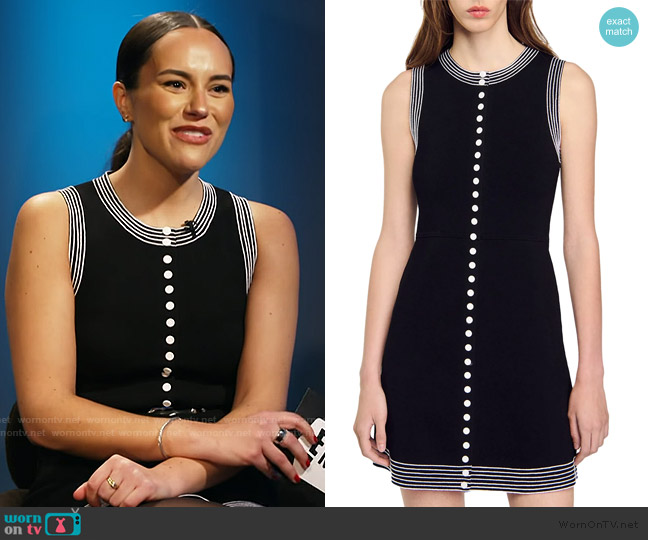 Sandro Short button-up dress worn by Emily Curl on E! News