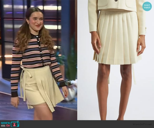 Sandy Liang Lilo Pleated A-Line Skirt worn by Gracie Lawrence on The Kelly Clarkson Show