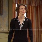 Sarah’s black contrast trim polo dress on Days of our Lives