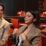 Sarah Hyland’s brown plaid blazer and pleated skirt on Today