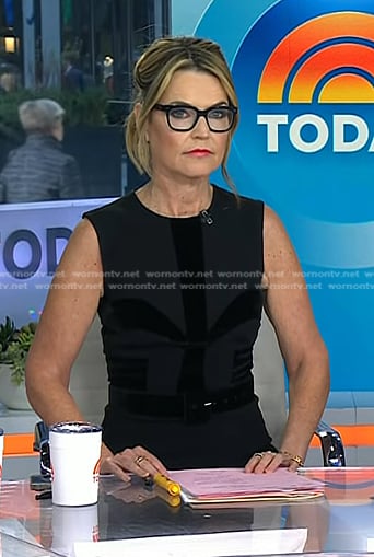 Savannah’s black velvet trim dress on Today