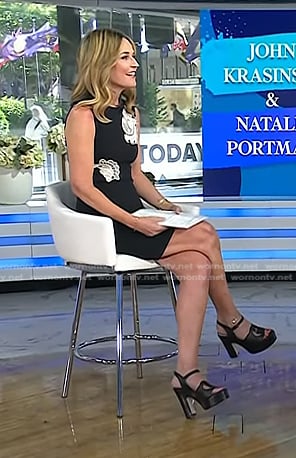 Savannah’s black platform sandals on Today