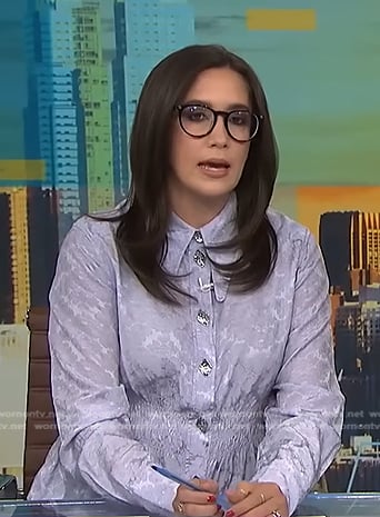Savannah’s lilac embellished button blouse on NBC News Daily