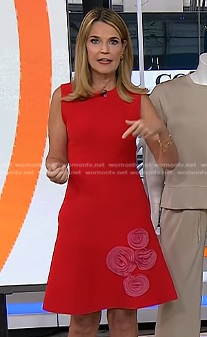 Savannah’s red rosette dress on Today