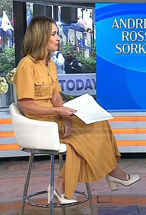 Savannah’s white heeled loafers on Today