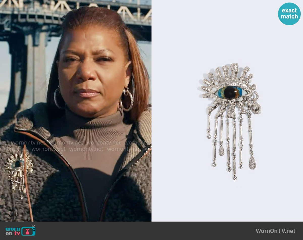 Schiaparelli Rhinestone Shower Eye Brooch worn by Robyn McCall (Queen Latifah) on The Equalizer