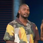 Scott’s abstract print shirt on Access Hollywood