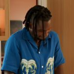 Scott’s blue embroidered shirt on Access Hollywood