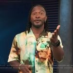 Scott’s painted floral print shirt on Access Hollywood