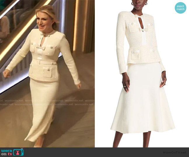 Self Portrait Sequined Knit Tailored Midi Dress worn by Annaleigh Ashford on The Drew Barrymore Show