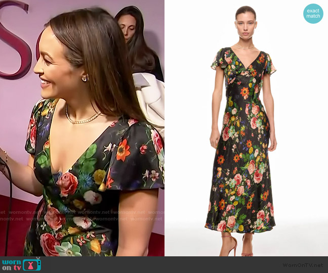 Selkie Flutter Slip Dress worn by Emily Orozco on Access Hollywood