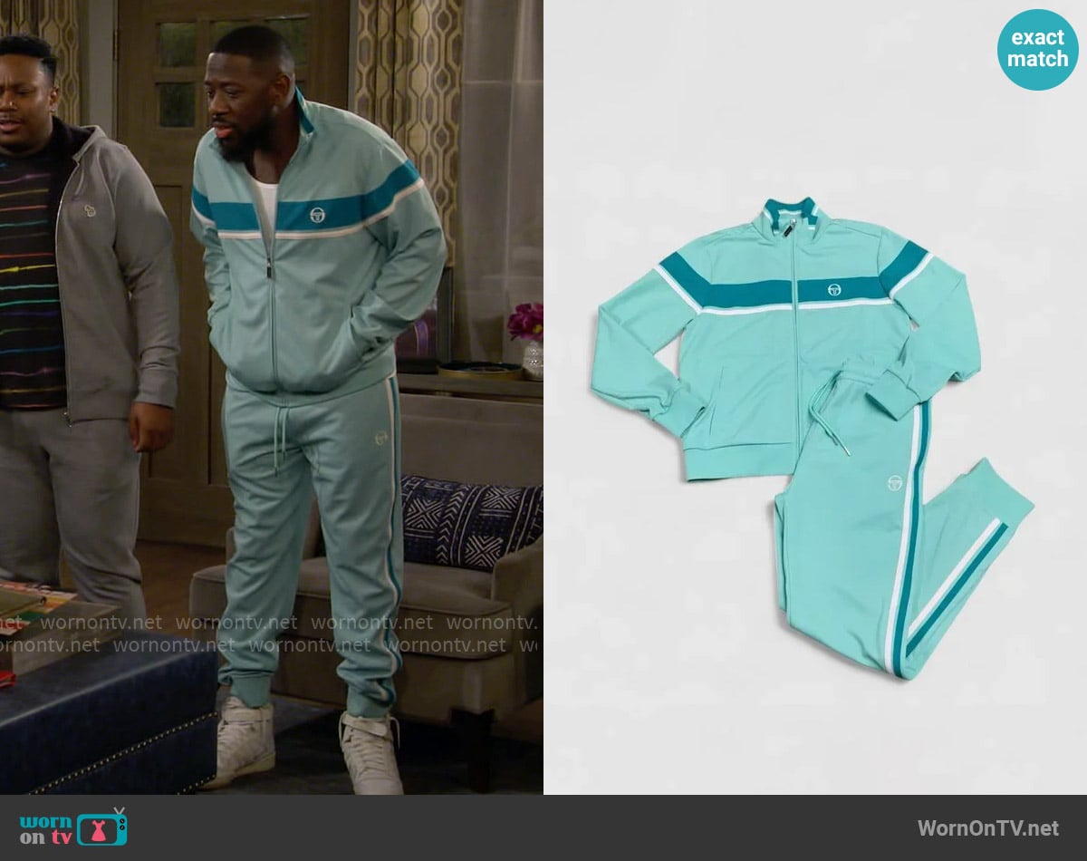 Sergio Tacchini Damarindo Track Suit worn by Malcom (Sheaun McKinney) on The Neighborhood