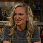 Sharon’s grey embellished t-shirt on The Young and the Restless