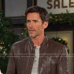 Shawn’s grey henley shirt and leather jacket on Days of our Lives