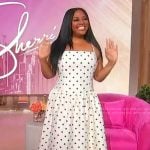 Sherri’s white polka dot print dress on Sherri