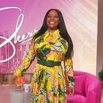 Sherri’s yellow floral print dress on Sherri