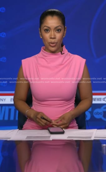Shirleen’s pink ruched dress on Good Morning America
