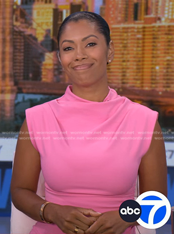 Shirleen’s pink ruched dress on Good Morning America