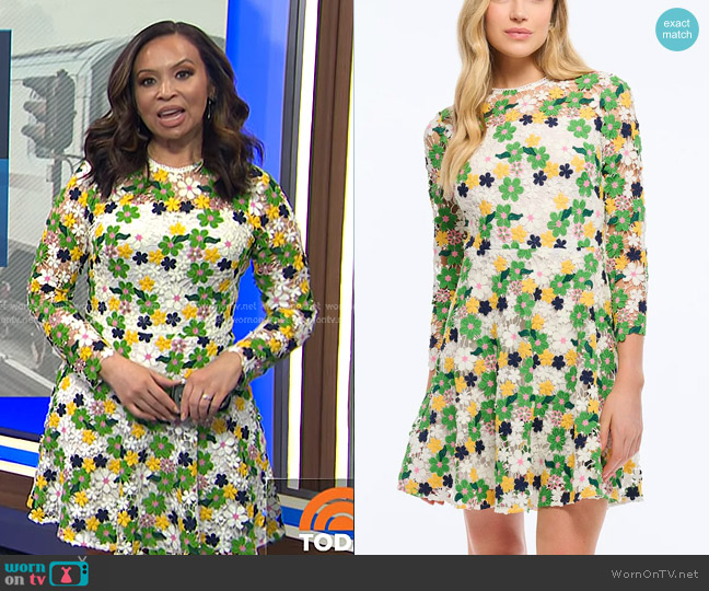 Shoshanna Maddox Dress in Optic Multi worn by Adelle Caballero on Today