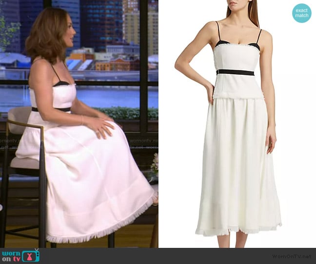 Simkhai Quinlin Bustier Midi Dress worn by Minka Kelly on Live with Kelly and Mark