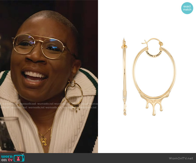 Simone I. Smith Large Drip Hoops in Yellow worn by Henrietta Wilson (Aisha Hinds) on 9-1-1
