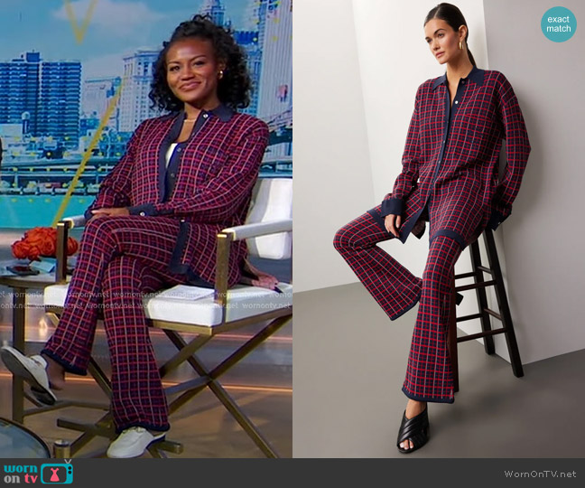 Simon Miller Plaid Jacket worn by Janai Norman on Good Morning America