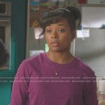 Simone’s purple long tee on Greys Anatomy