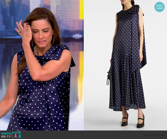 Simone Rocha Bow-detail polka-dot maxi dress worn by Amanda Pleet on The View